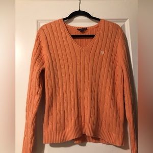 Cable Knit V-neck Sweater